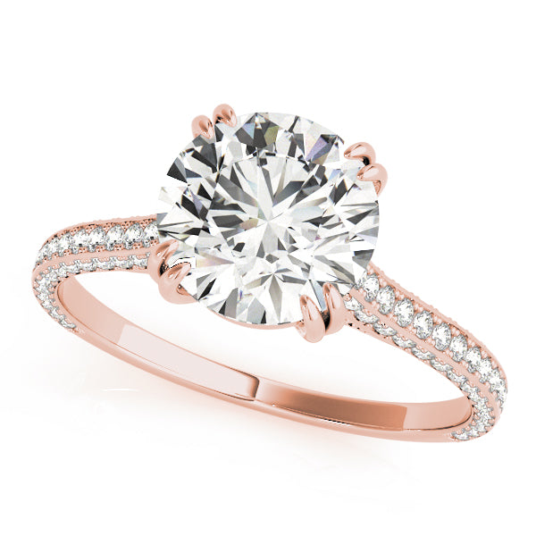 Rose Gold 1.5 ctw Single Row Diamond Engagement Ring