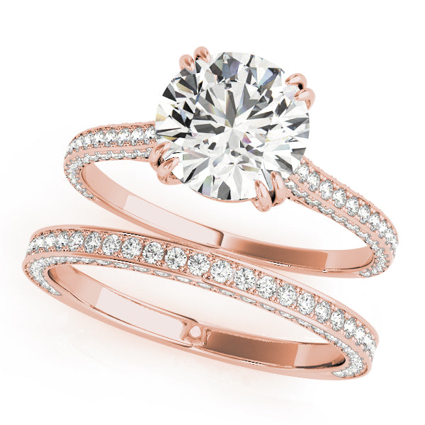 Rose Gold 1.5 ctw Single Row Diamond Engagement Ring