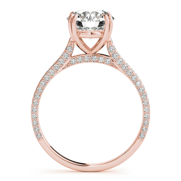 Rose Gold 1.5 ctw Single Row Diamond Engagement Ring