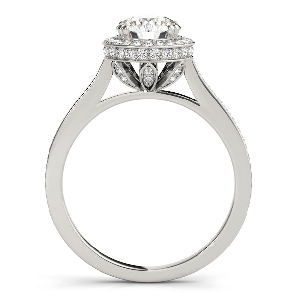14K White Gold 1.5 ctw Round Diamond Halo Ring