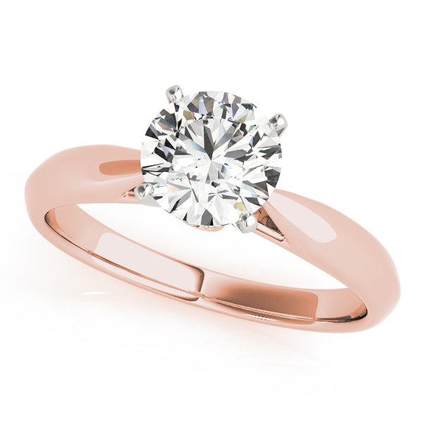 18K Rose Gold 1 ct Round Diamond Solitaire Ring
