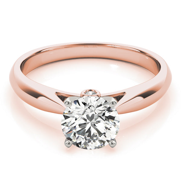 18K Rose Gold 1 ct Round Diamond Solitaire Ring