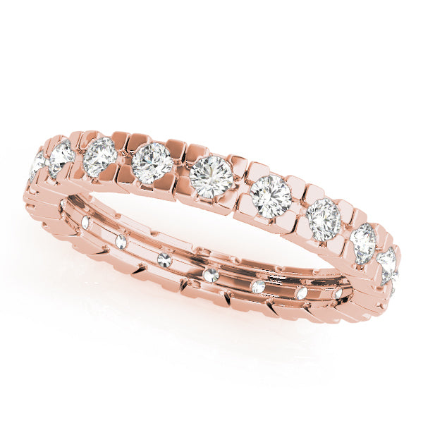 18K Rose Gold 7/8 ct Diamond Wedding Band