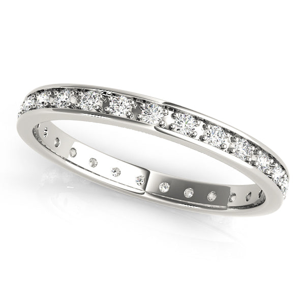 Platinum 1/4 CT Diamond Wedding Ring Classic Band
