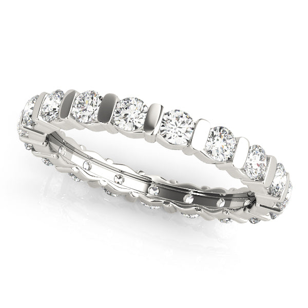 14K White Gold Multi-Diamond Wedding Ring
