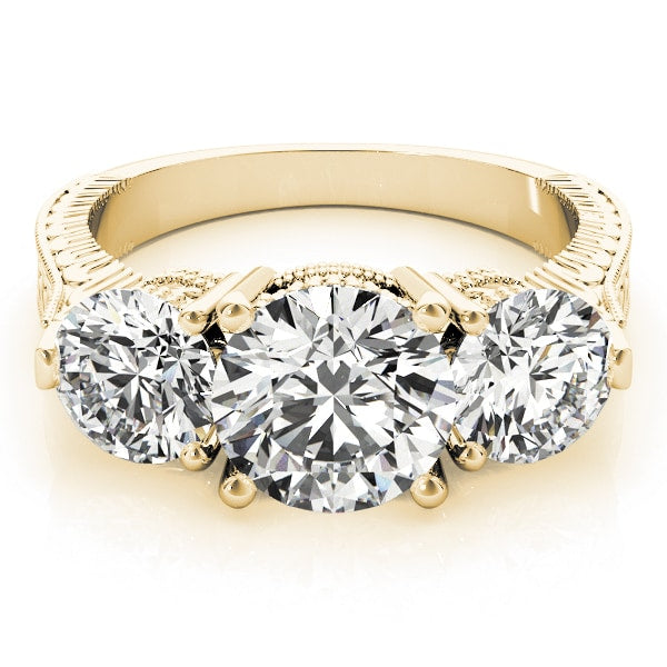 ENGAGEMENT RINGS 3 STONE ROUND