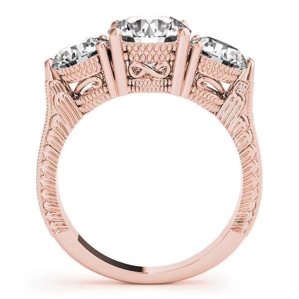 ENGAGEMENT RINGS 3 STONE ROUND