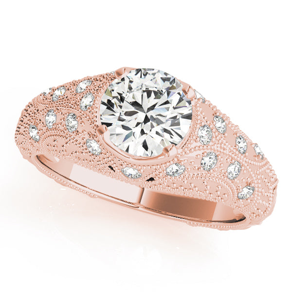 Rose Gold 1.2 ctw Vintage Diamond Engagement Ring