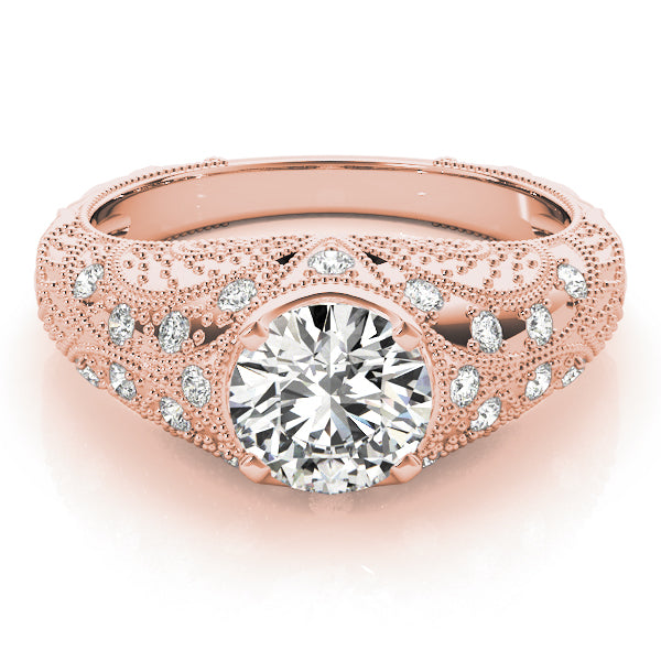 Rose Gold 1.2 ctw Vintage Diamond Engagement Ring