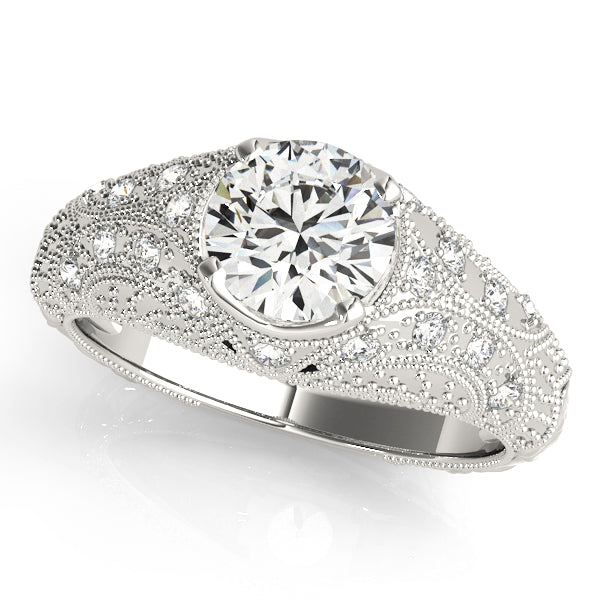 Platinum Vintage 1.20ctw Round Diamond Engagement Ring