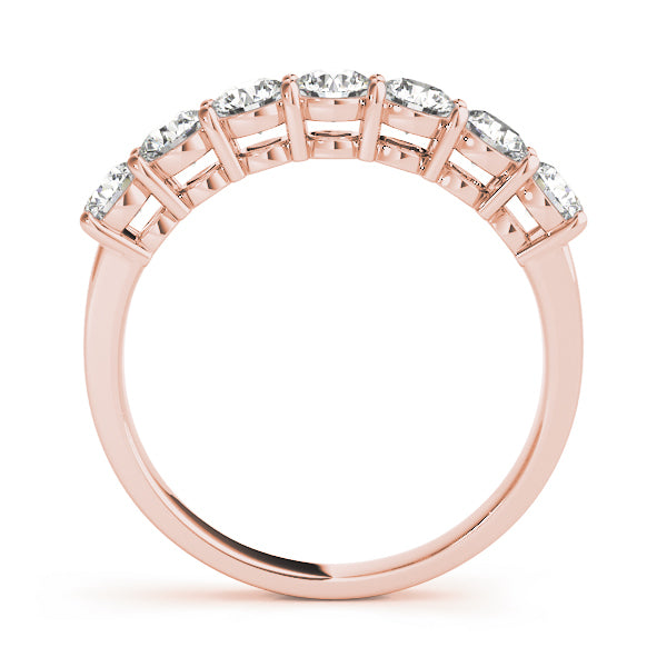 18K Rose Gold 7-Stone Diamond Wedding Ring