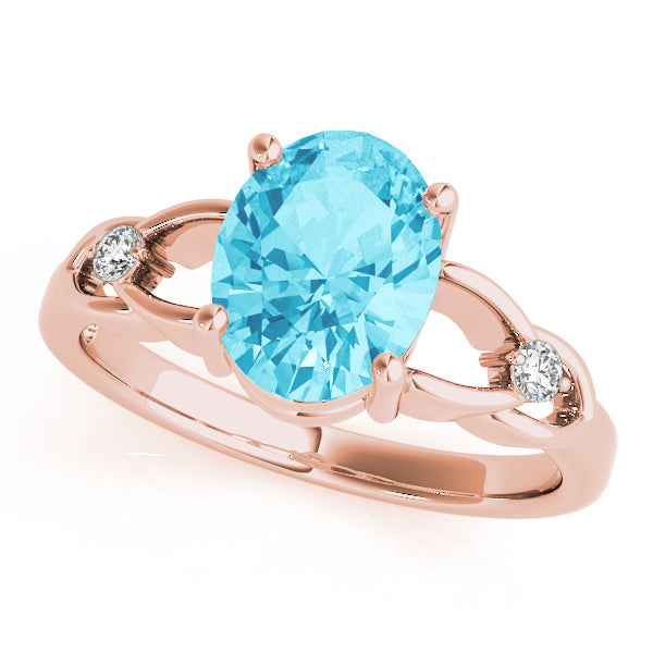 Rose Gold Oval Diamond Fashion Ring | 14K