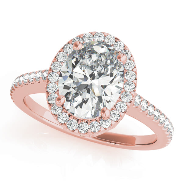 18K Rose Gold 5/8 ct tw Halo Diamond Engagement Ring
