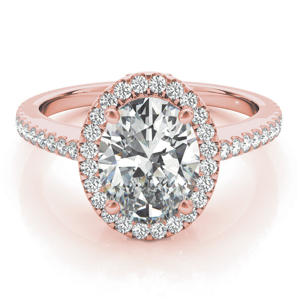 18K Rose Gold 5/8 ct tw Halo Diamond Engagement Ring