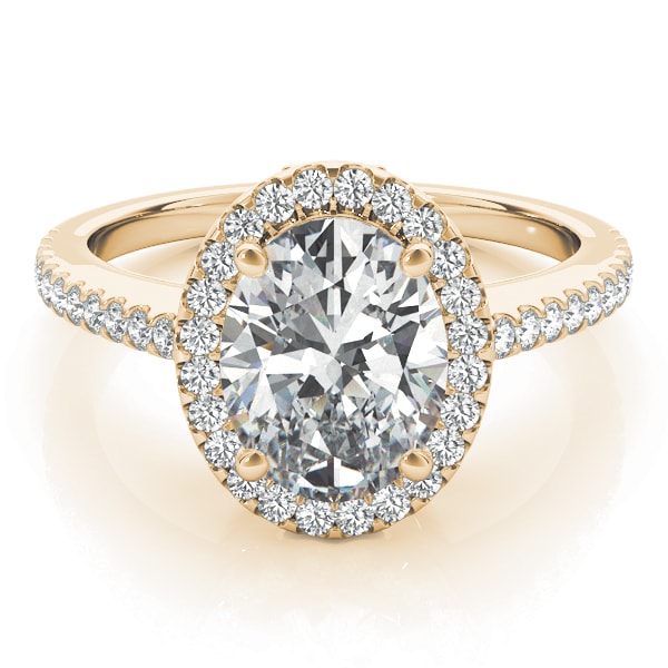18K Yellow Gold 5/8 ct tw Halo Diamond Engagement Ring