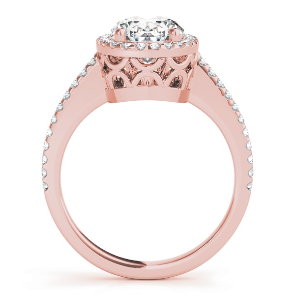 14K Rose Gold 5/8 ct tw Halo Diamond Engagement Ring