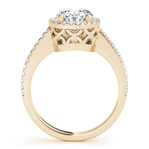 14K Yellow Gold 5/8 ct tw Halo Diamond Engagement Ring