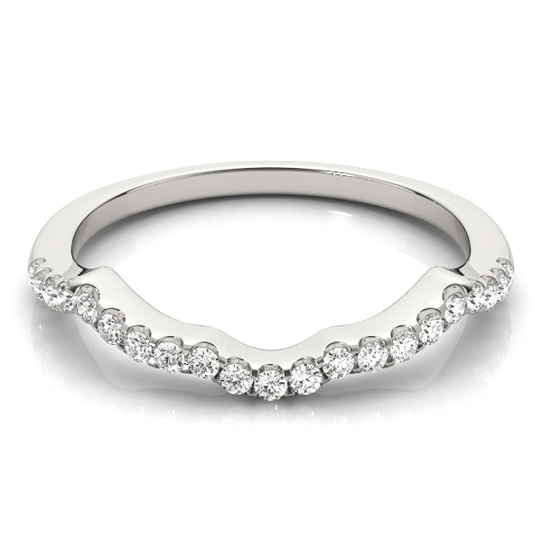 18K White Gold 0.21 CT Diamond Wedding Band