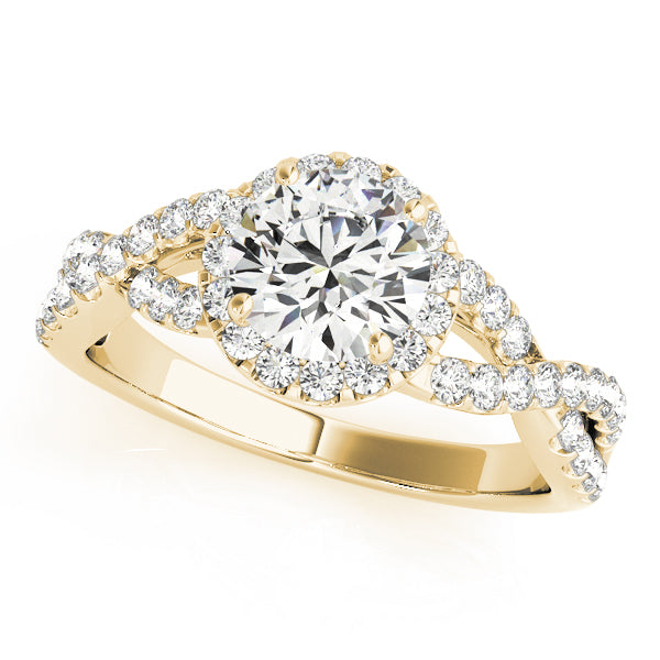 18K Yellow Gold 1.5 ctw Round Diamond Halo Ring