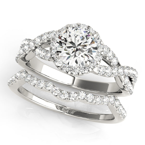 18K White Gold 1.5 CT Diamond Halo Engagement Ring