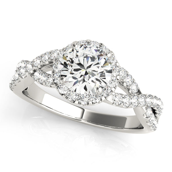 Platinum 1.5 CT Diamond Halo Engagement Ring
