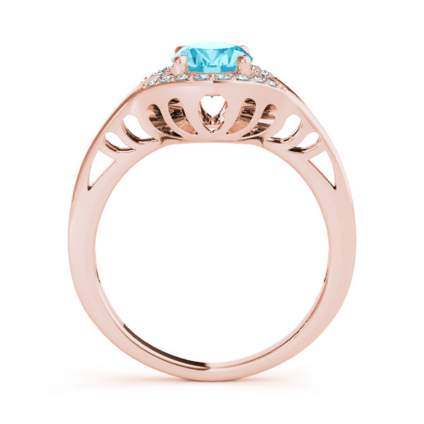 18K Rose Gold Diamond Oval Statement Ring