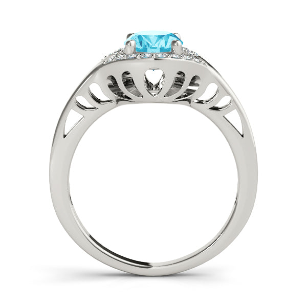 14K White Gold Lab Diamond Oval Ring