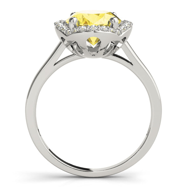 14K White Gold Diamond Oval Ring