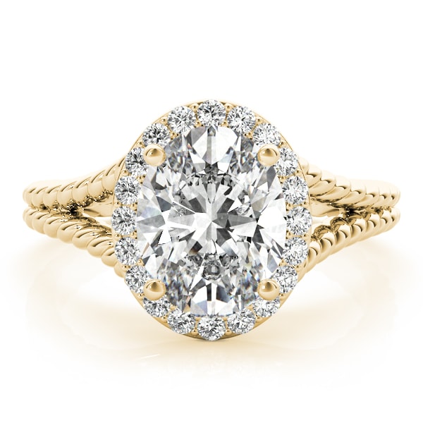 18K Yellow Gold 1 ct tw Halo Diamond Engagement Ring