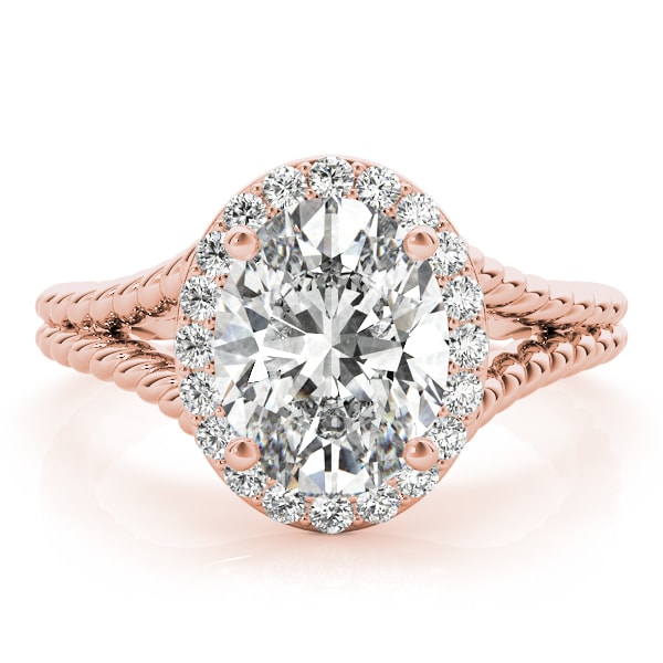 18K Rose Gold 1 ct tw Halo Diamond Engagement Ring