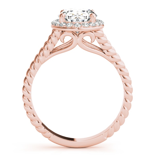 14K Rose Gold 1 ct tw Halo Diamond Engagement Ring