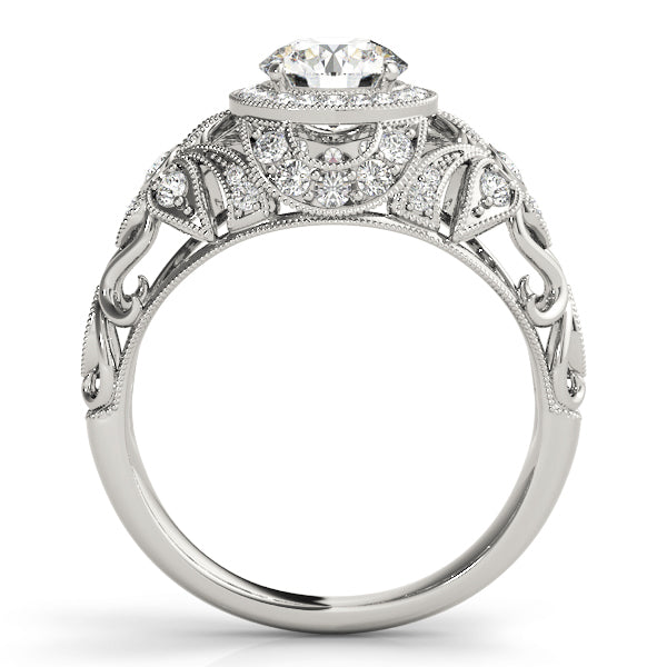 14K White Gold Round Diamond Engagement Ring