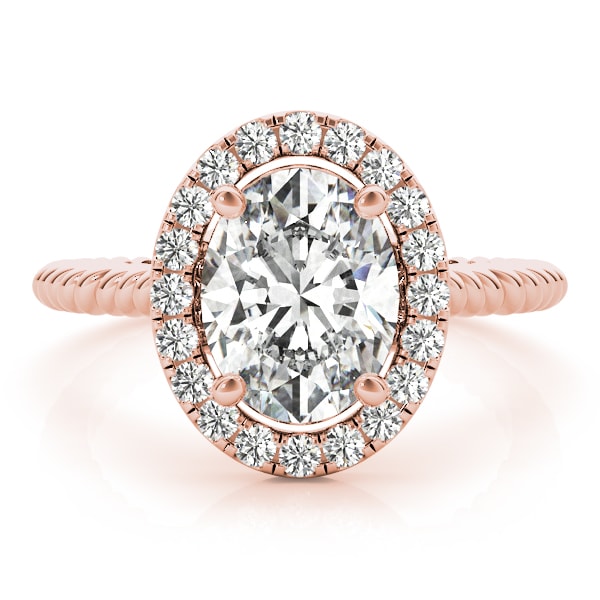 18K Rose Gold 1 ct tw Halo Diamond Engagement Ring