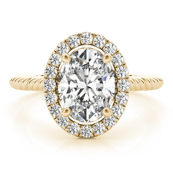 18K Yellow Gold 1 ct tw Halo Diamond Engagement Ring