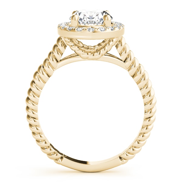 14K Yellow Gold 1 ct tw Halo Diamond Engagement Ring