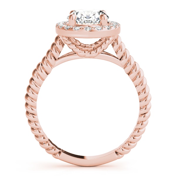 18K Rose Gold 1 ct tw Halo Diamond Engagement Ring