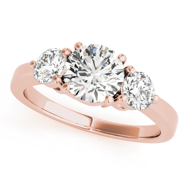 Rose Gold 1.5 CT Diamond Three-Stone Engagement Ring