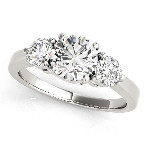Platinum 1.5 CT Round Diamond Three Stone Engagement Ring