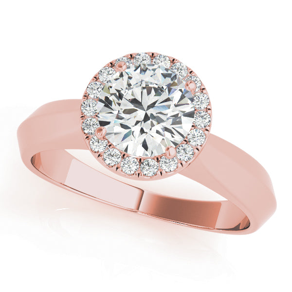 18K Rose Gold 1 CT Diamond Halo Ring