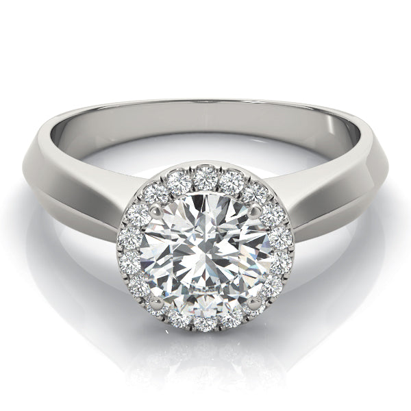 Platinum 1 CT Round Diamond Halo Ring