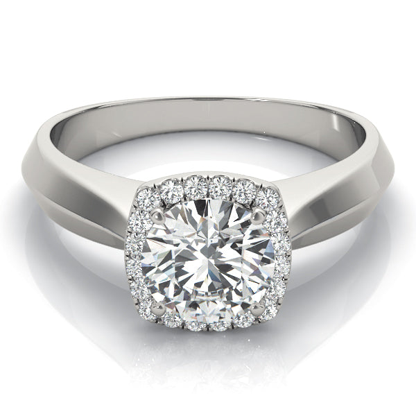 Platinum 1 CT Diamond Halo Engagement Ring