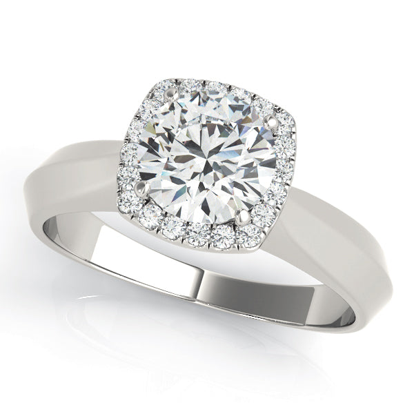 18K White Gold 1 CT Diamond Halo Engagement Ring