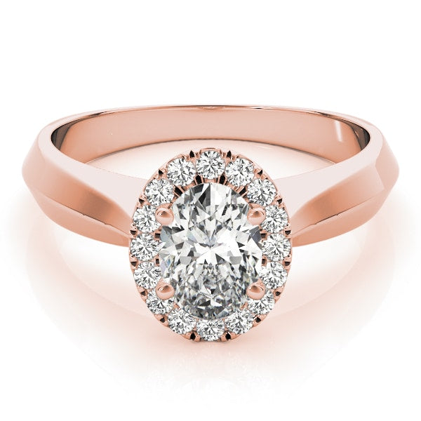 18K Rose Gold 1/2 ct tw Halo Diamond Engagement Ring