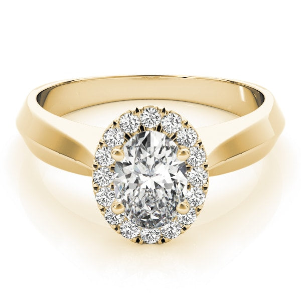 18K Yellow Gold 1/2 ct tw Halo Diamond Engagement Ring