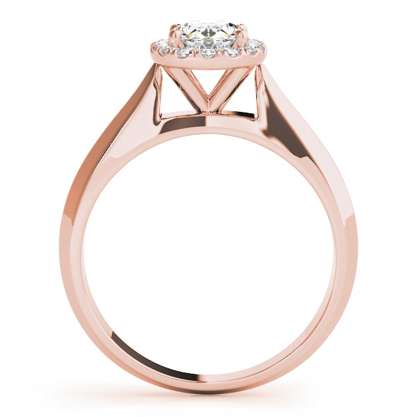 18K Rose Gold Oval Diamond Halo Engagement Ring