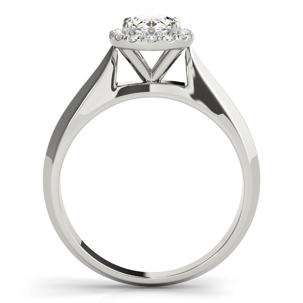 Platinum Oval Diamond Halo Engagement Ring 0.5 ctw