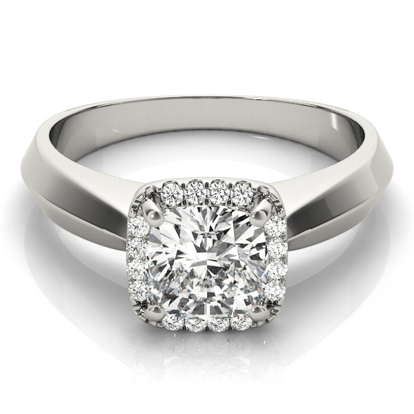 Platinum 1 CT Cushion Diamond Engagement Halo Ring