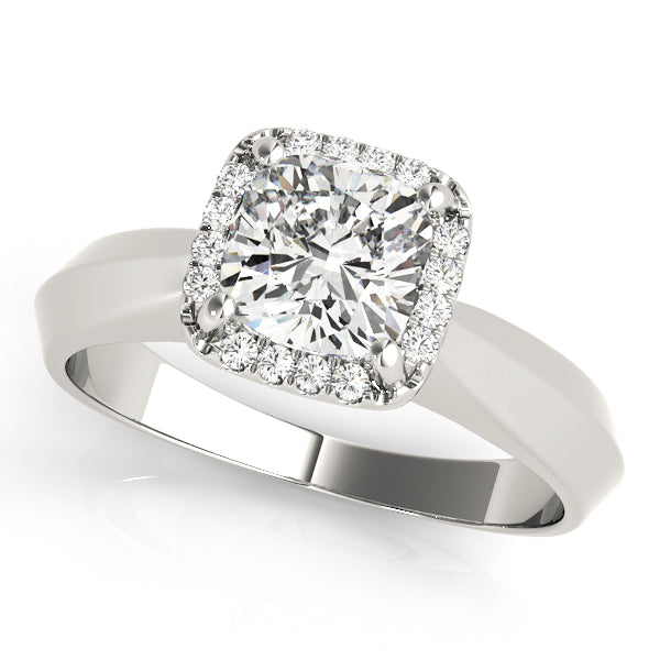 14K White Gold 1 CT Cushion Diamond Engagement Ring