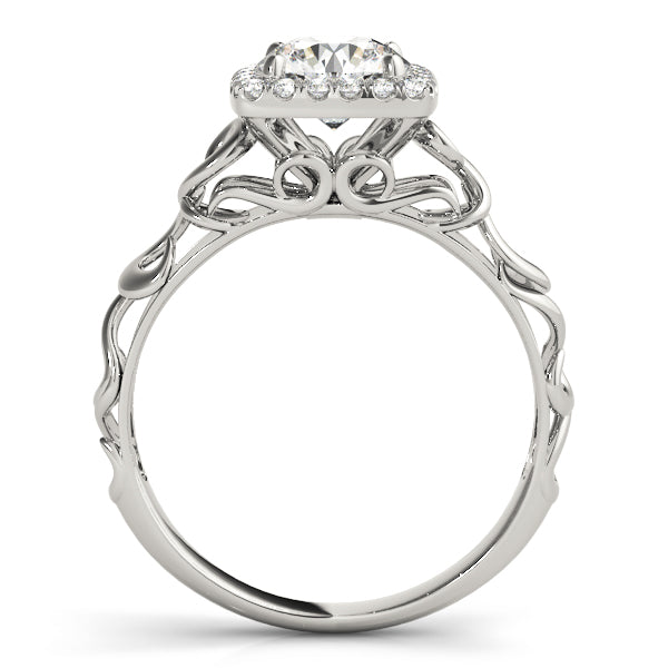 18K White Gold 1 CT Diamond Halo Engagement Ring