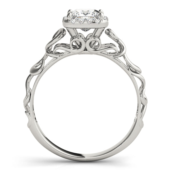 18K White Gold 1/3 CT Diamond Halo Engagement Ring